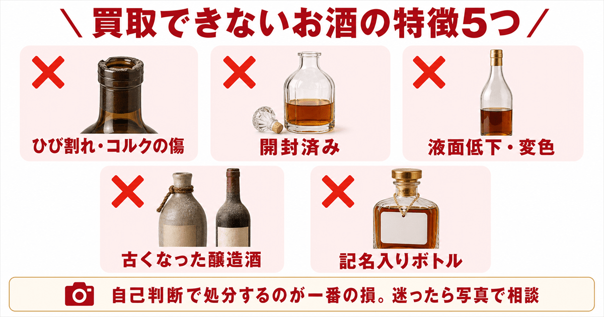 買取できないお酒の特徴5つ