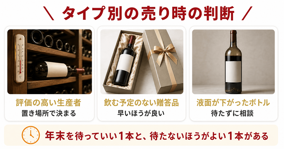 ボトルのタイプ別に変わる売り時の判断