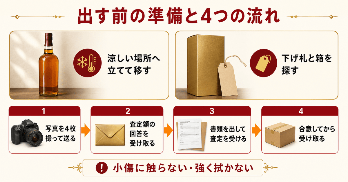ダンヒルのウイスキーを査定に出す前の準備と写真の撮り方