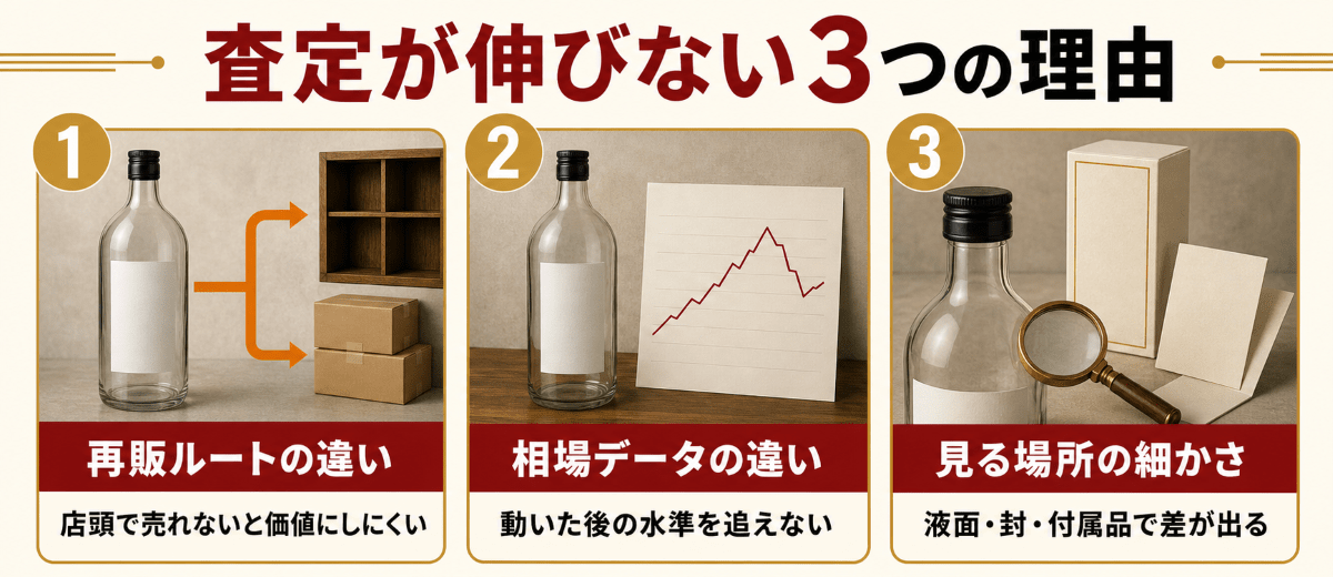 お酒の値がつきにくくなる3つの理由