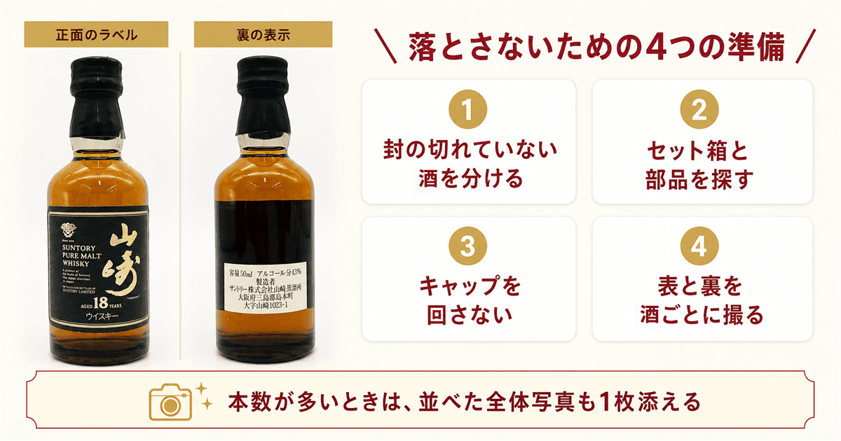 ミニチュアボトルを査定に出す前の準備と写真の撮り方