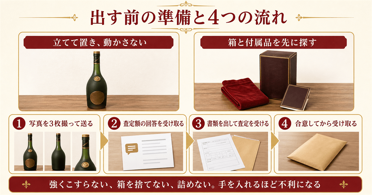 古いブランデーを査定に出す前の準備と写真の撮り方