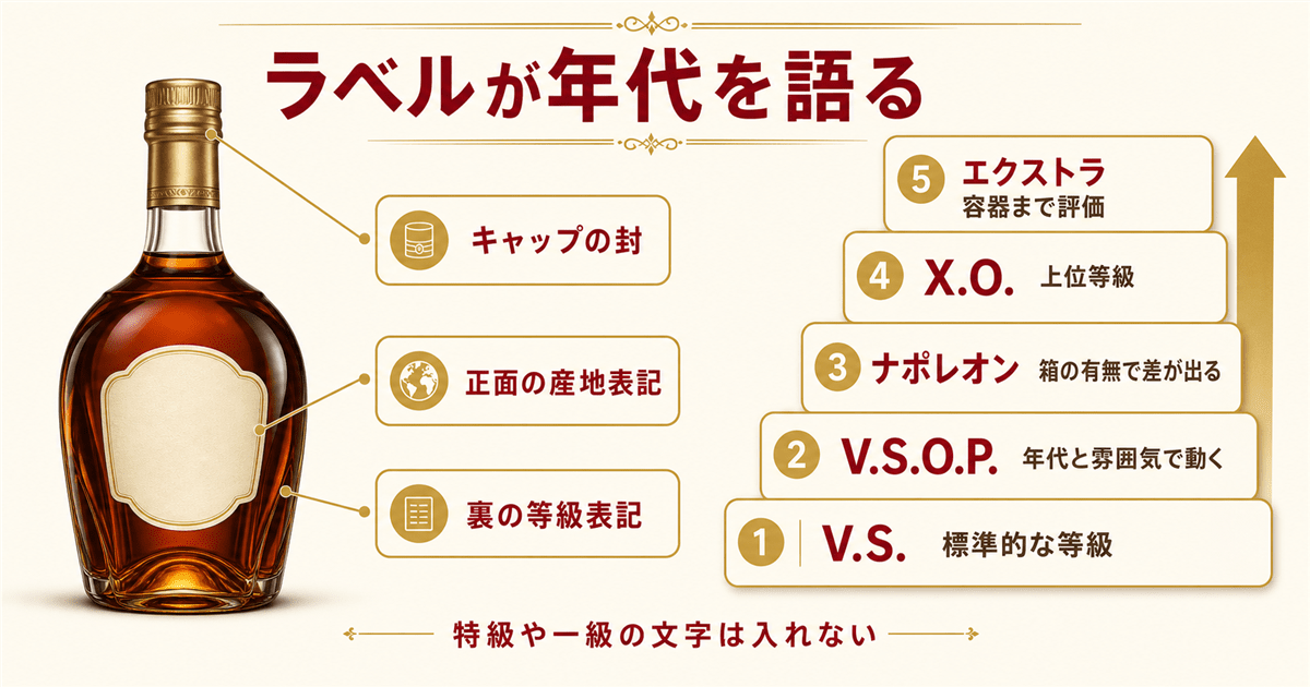 ラベルから年代と等級を読む