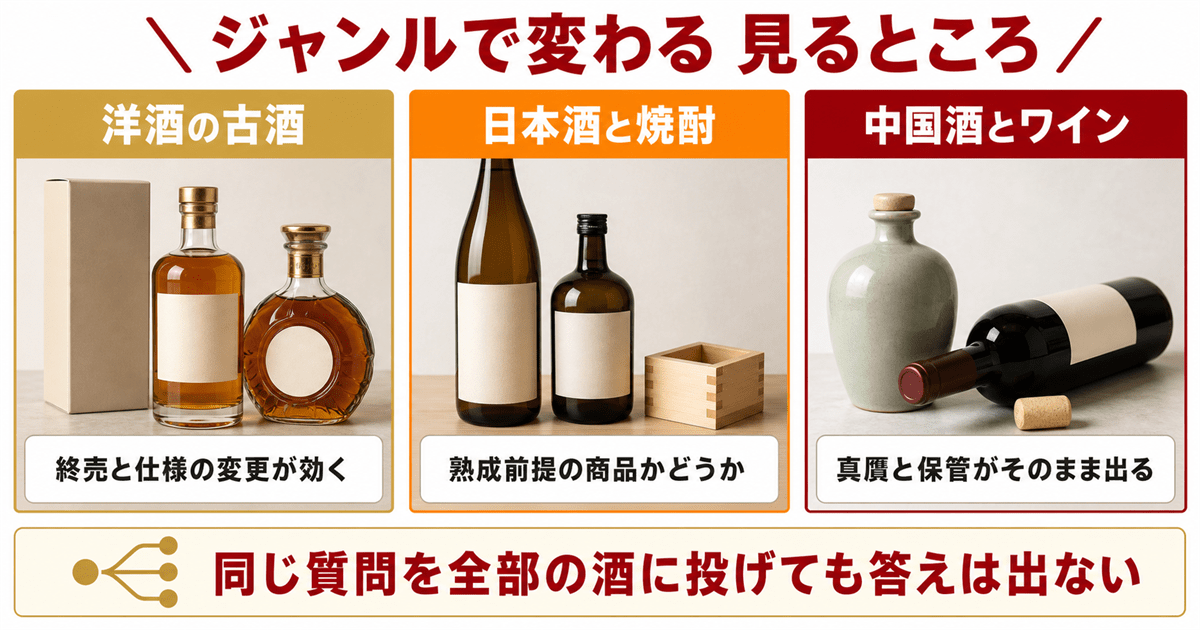 洋酒・日本酒・中国酒それぞれの見方