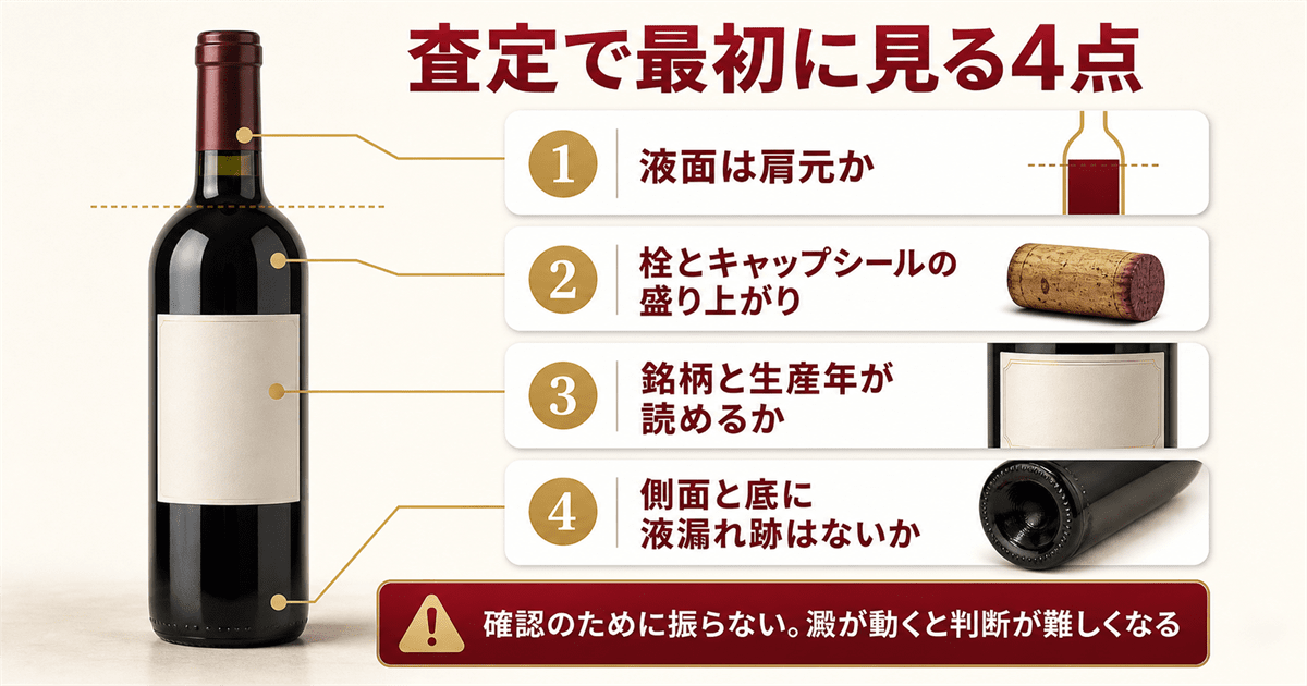 液面とコルク｜査定で最初に見る4点