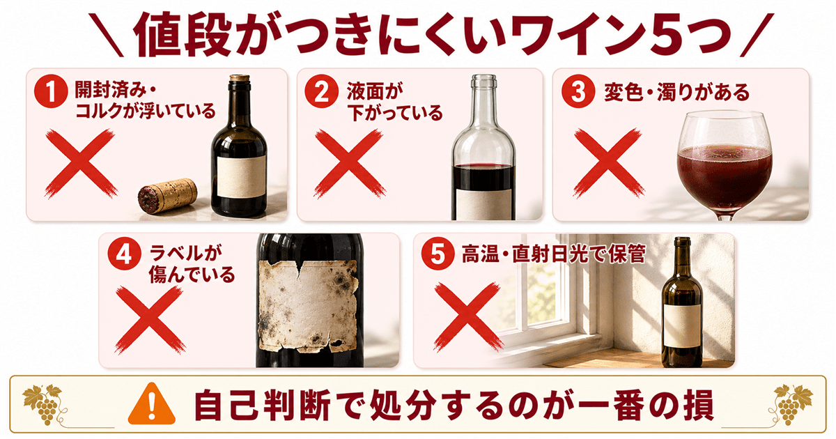 値段がつきにくい赤ワインの特徴5つ