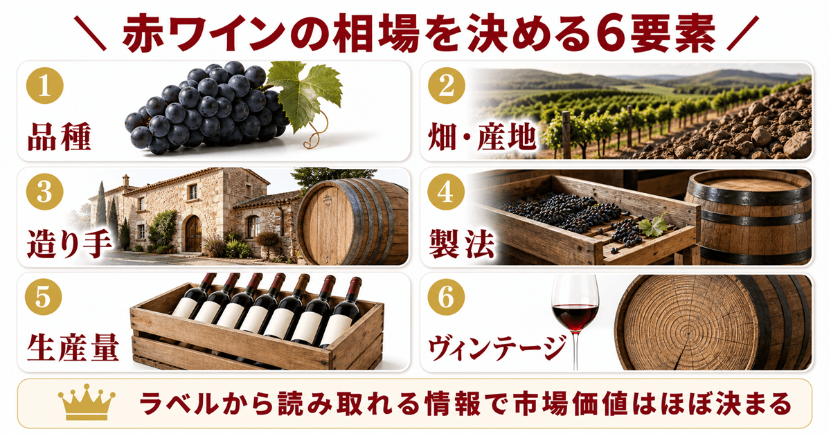 赤ワインの相場が決まる6つの要素