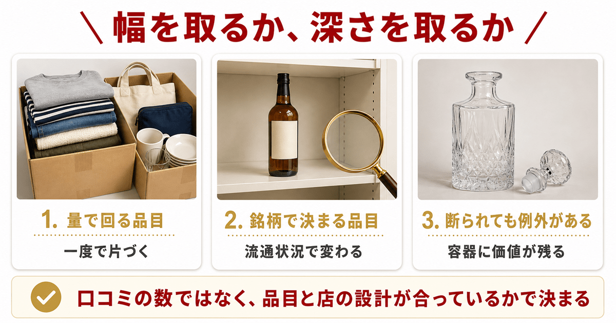品目ごとに変わる売り先の向き不向き