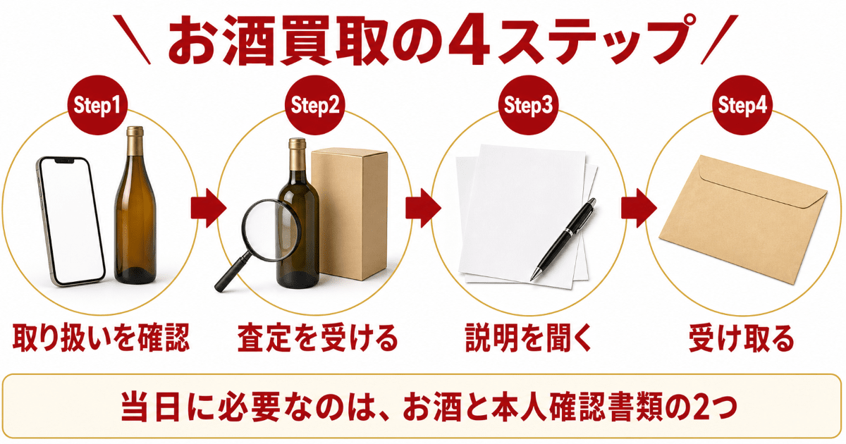 お酒買取の流れと当日に必要なもの