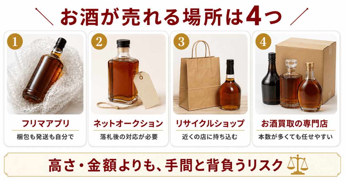 いらないお酒が売れる場所【早見表】