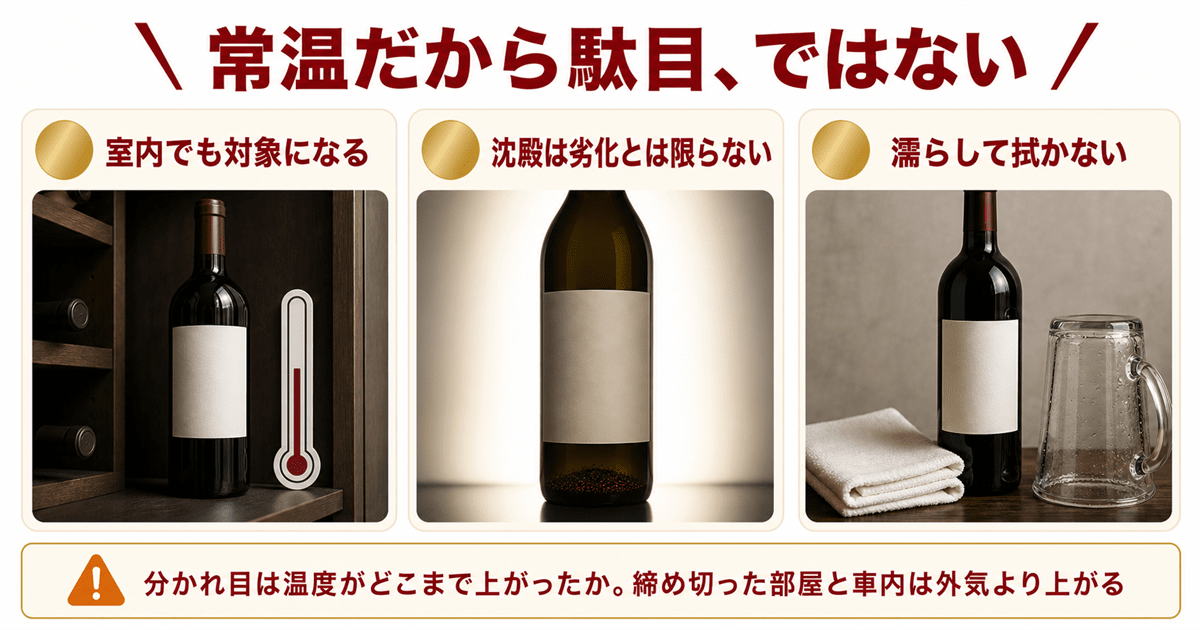 常温で置いていたワインは売れないのかという誤解