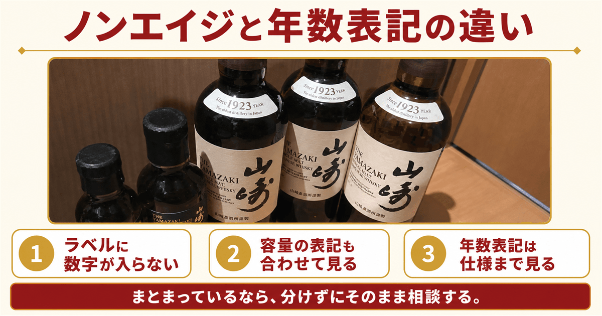 山崎のノンエイジと年数表記のある商品の違い