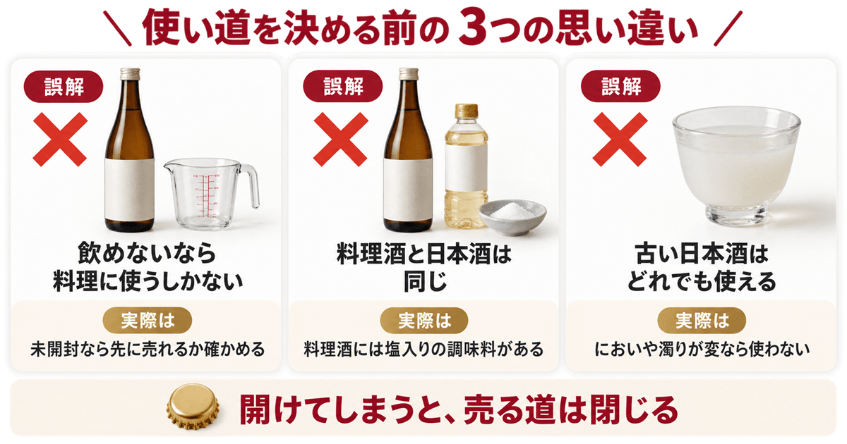 日本酒の使い道を決める前に知っておきたい3つの思い違い