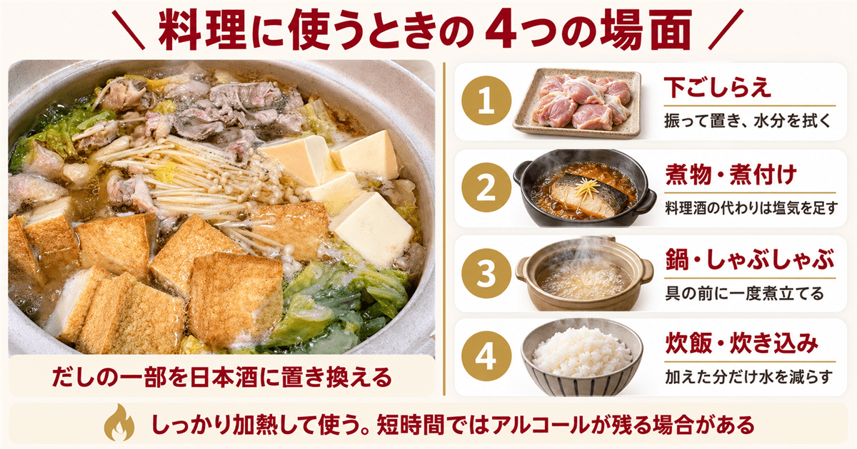 日本酒を加えて煮た寄せ鍋