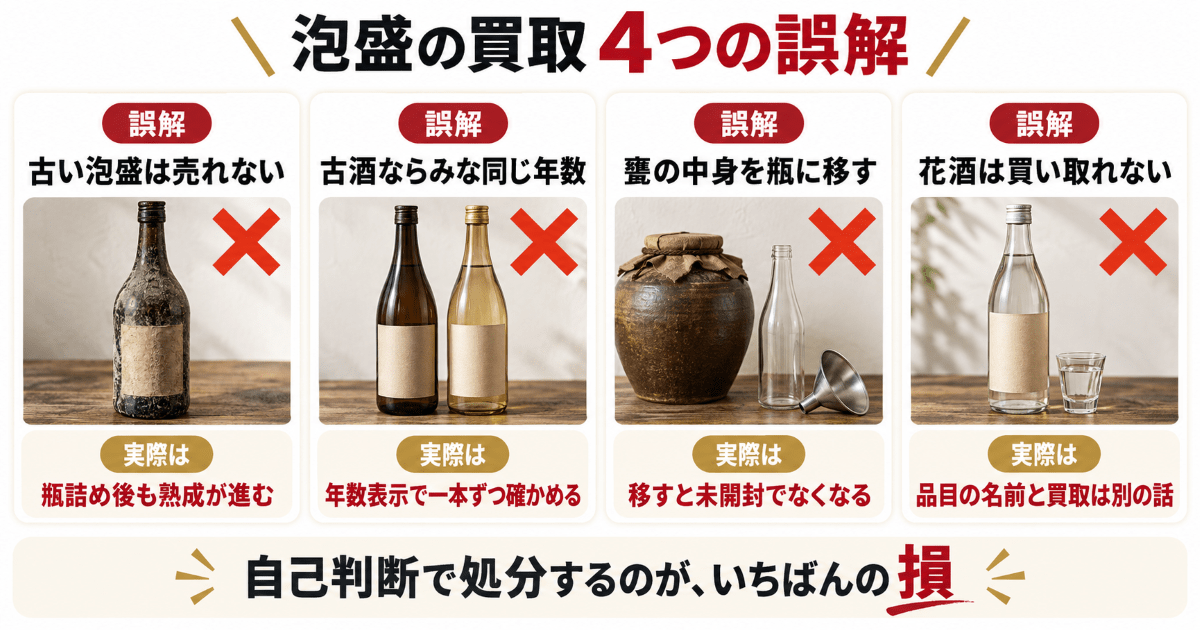 泡盛の買取で損をしやすい4つの誤解