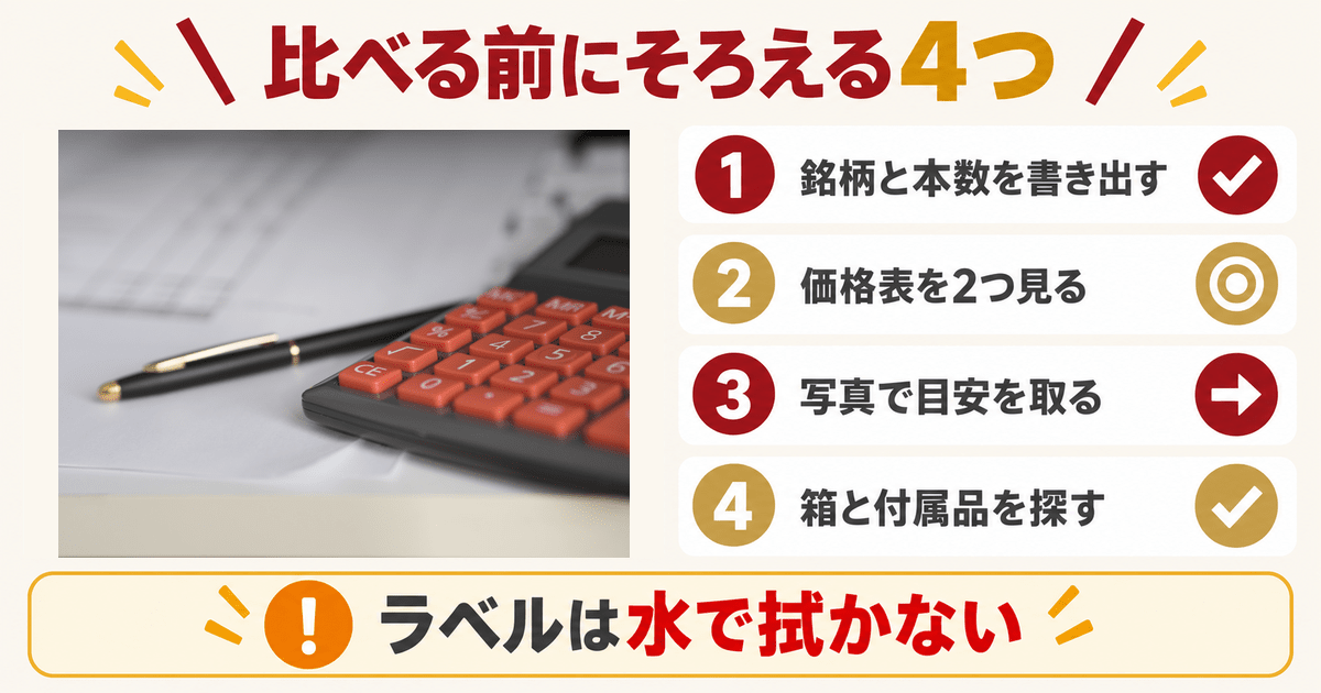 電卓とペン　提示額を比べるための4つの準備