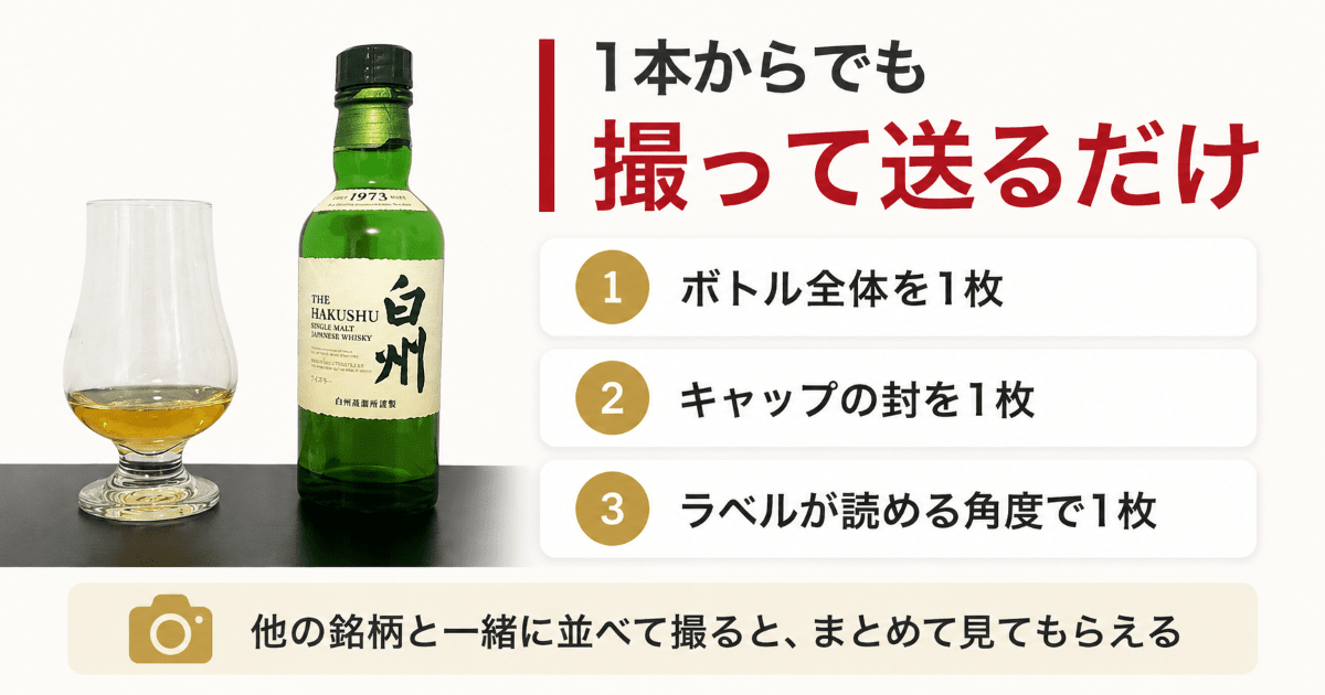 白州ミニボトルの買取査定はリンクサスの写真査定から