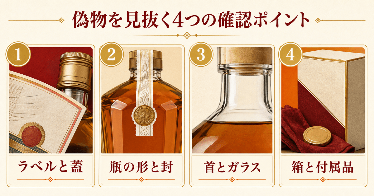 ウイスキーの偽物はどこを見る？確認箇所の早見表
