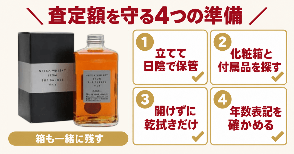 フロム・ザ・バレルのボトルと化粧箱 箱と付属品を一緒に査定に出す
