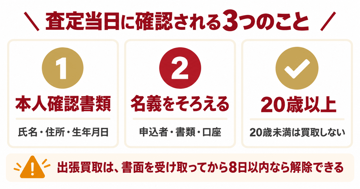 オールドパーの査定当日に確認されること