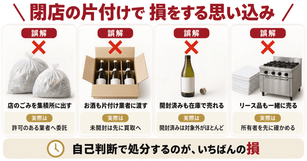 飲食店の閉店の片付けで損をする4つの思い込み
