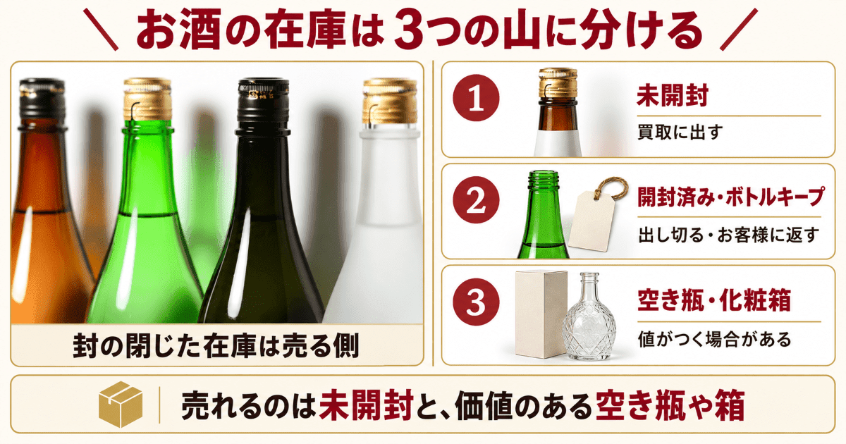 店に残った未開封の一升瓶の在庫