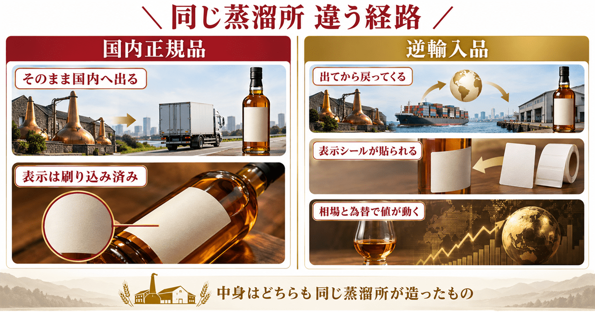 竹鶴の逆輸入品と国内正規品の違いの早見表