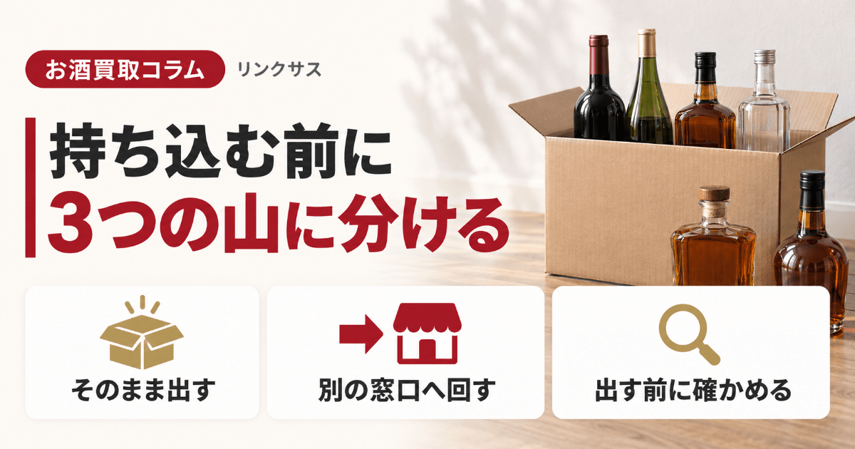 トレファクのお酒買取　持ち込む前に分ける3つの山