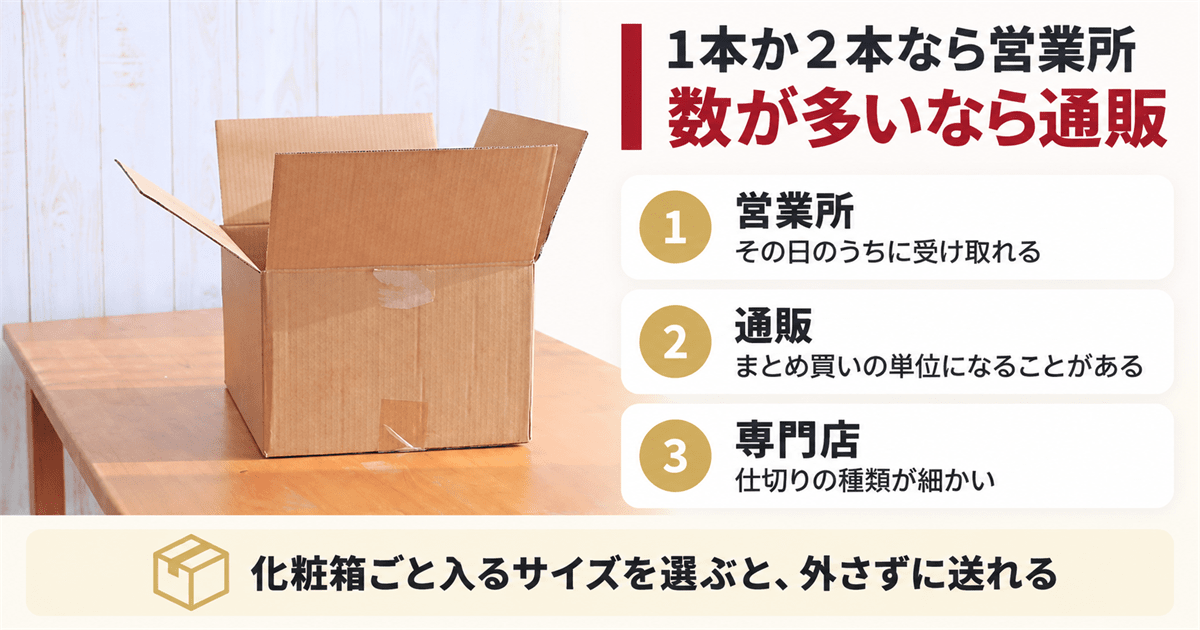 お酒用ダンボールの買い方　入手先ごとの向き不向き