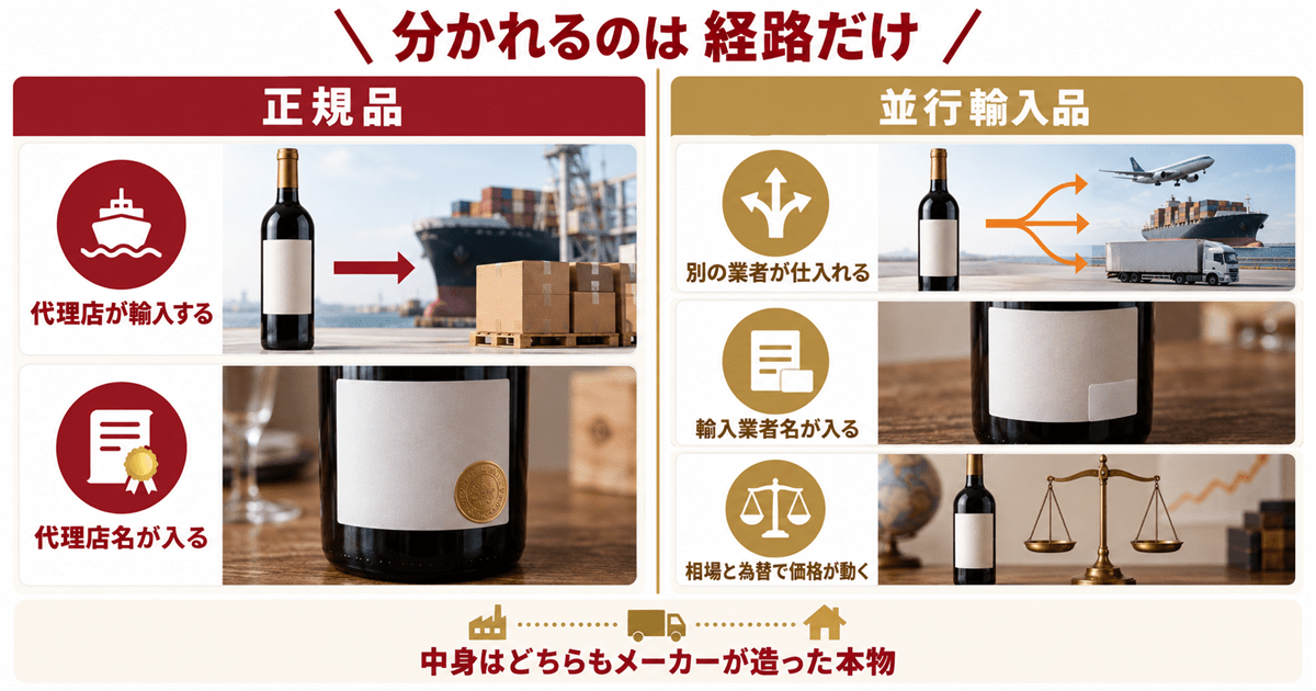 並行輸入品と正規品の違いの早見表
