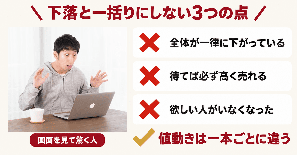 相場のニュースを見て驚く前に確かめたい、下落の誤解