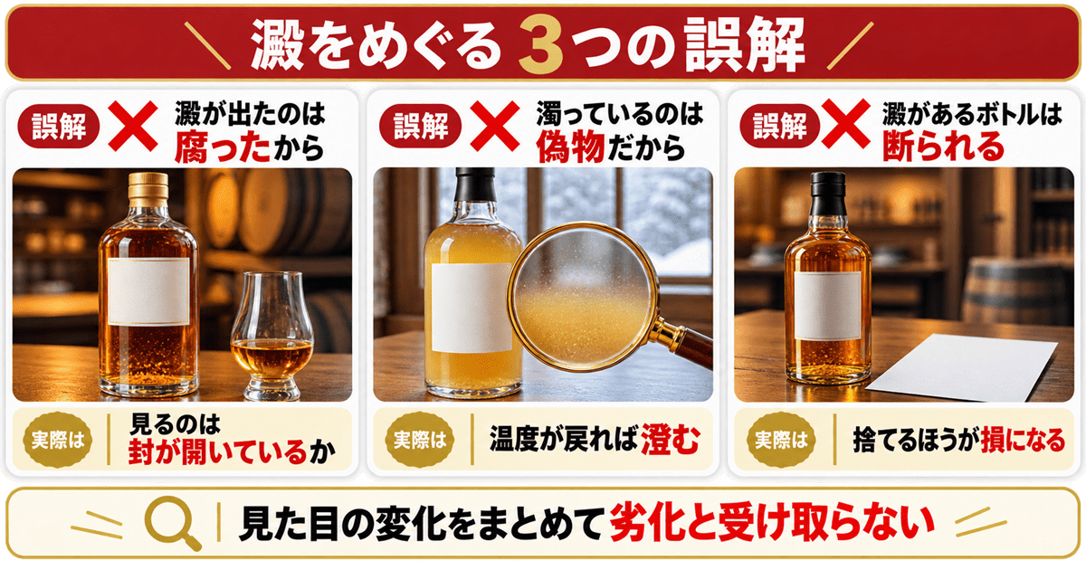 ウイスキーの澱をめぐって広まりやすい3つの誤解