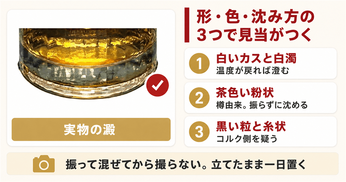 ボトルの底に沈んだウイスキーの澱を光にかざして確かめる