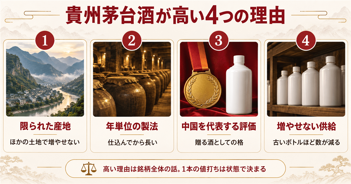 貴州茅台酒が高い4つの理由の早見表