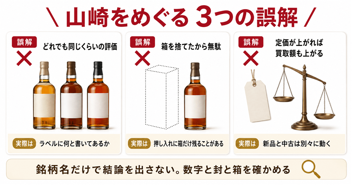 山崎の買取をめぐって広まりやすい3つの誤解