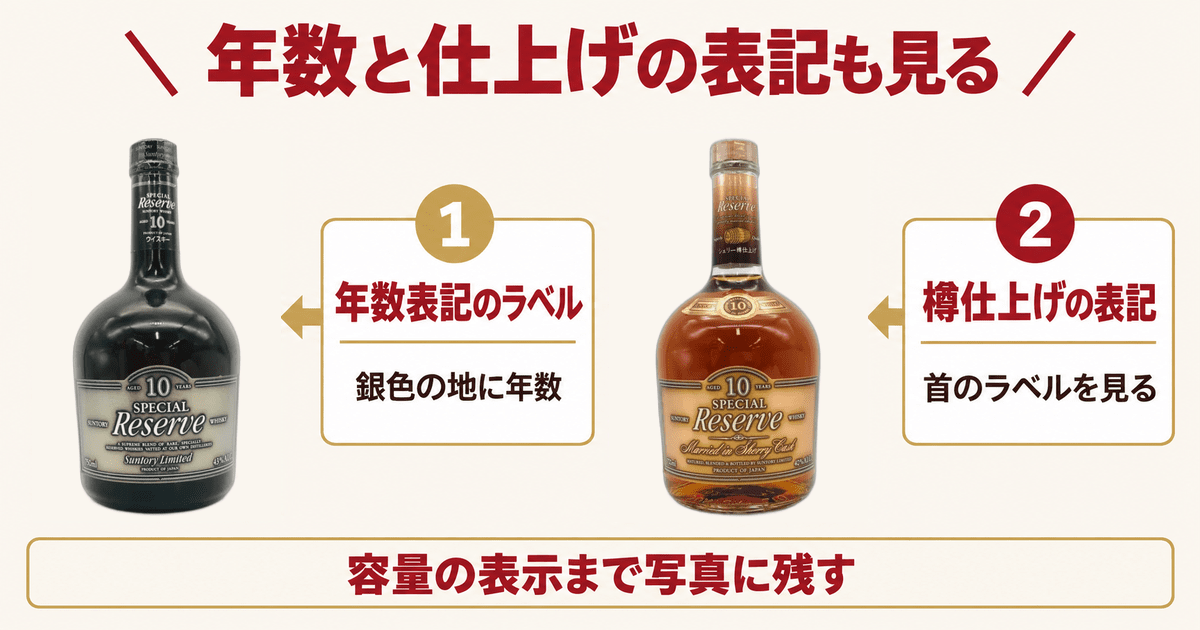 リザーブ10年の旧ボトルとシェリー樽仕上げの10年